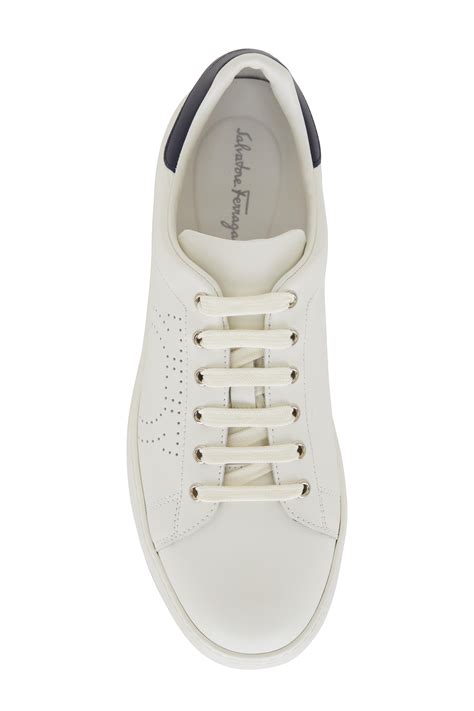 salvatore ferragamo pierre leather sneakers.